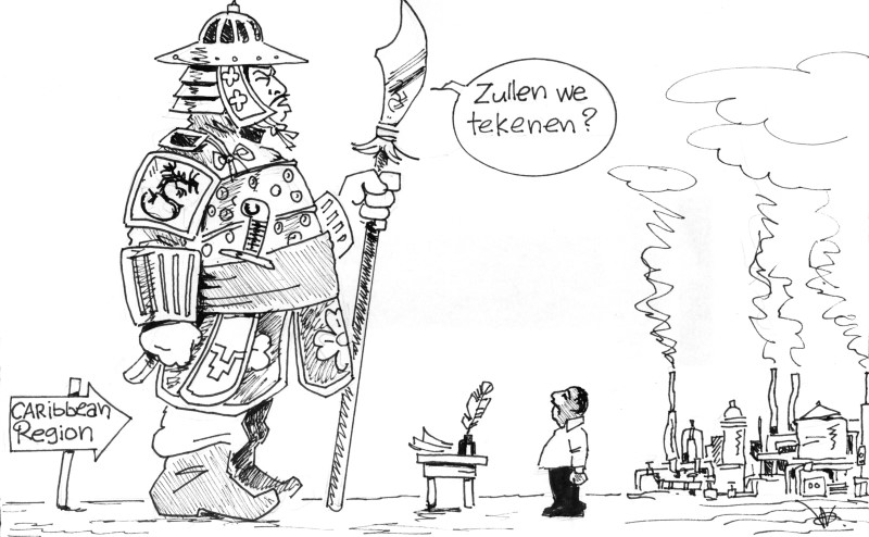 GZE en Curacao | Cartoon Antilliaans Dagblad